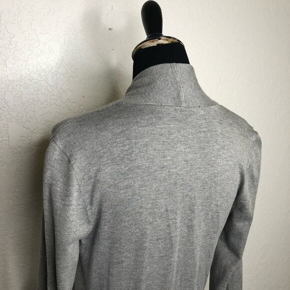 WHBM gray open front waist tie long cardigan sweater size Extra Small XS - Picture 10 of 15